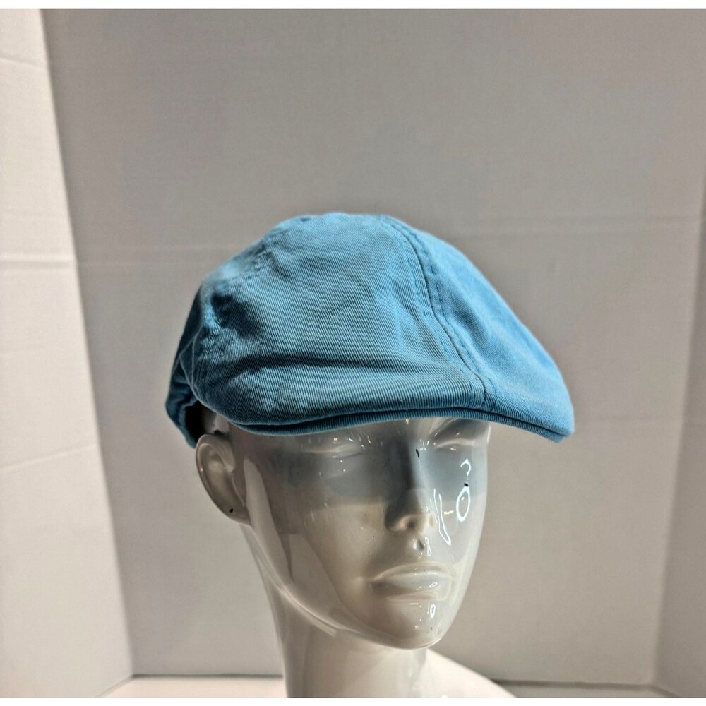 Linea Uomo Size L/XL Newsboy Hat Flat Cap Blue with Camouflage Lining